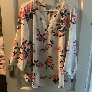 Van Husen flowered pull on shirt.